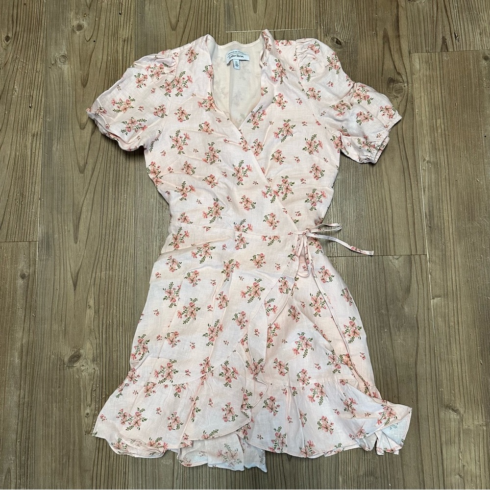 & other stories linen wrap dress